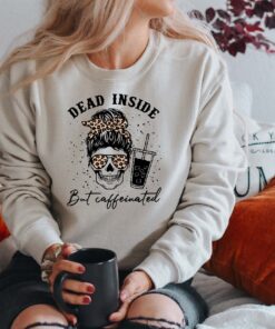 Dead Inside Halloween Sweatshirt, Women Skeleton Halloween Shirt