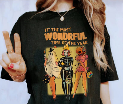 It’ the Most Wondrful Time of the Year Shirt, Pumpkin Halloween Sweatshirt, Skeleton Halloween Shirt, Pumpkin Shirt