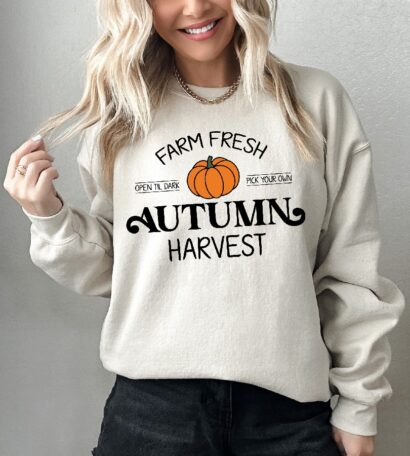 Farm Fresh Pumpkin Sweatshirt, Pumpkin Patch Sweatshirt