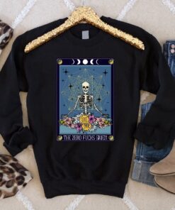 Halloween Skeleton Tarot Card Sweatshirt, Gothic Halloween Skeleton Shirt