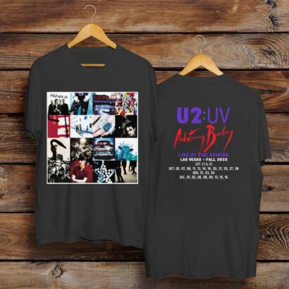 U2 Rock Band Warning Baby Live at Sphere Las Vegas Tour 2023 T-Shirt