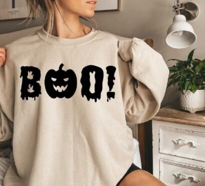 Boo Sweatshirt, Spooky Season Autumn Sweatshirt