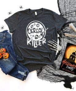 Cereal Killer Funny Halloween Concept T-Shirt, Pumpkin Season Tee