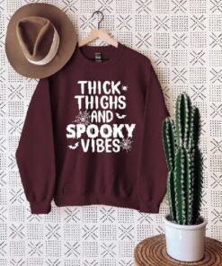 Thick Thighs And Spooky Vibes Sweat, Halloween Sweatshirt
