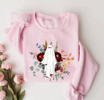 Halloween Sweatshirt, Floral halloween shirt