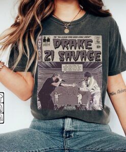 Drake 21 Savage Comic Shirt, Vintage All A Blur World Tour Concert