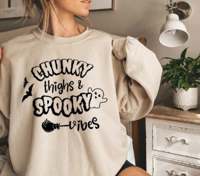 Spooky Vibes Halloween Sweatshirt, Spooky Season Autumn Sweatshirt