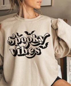 Spooky Vibes Halloween Sweatshirt, Spooky Season Autumn Sweatshirt