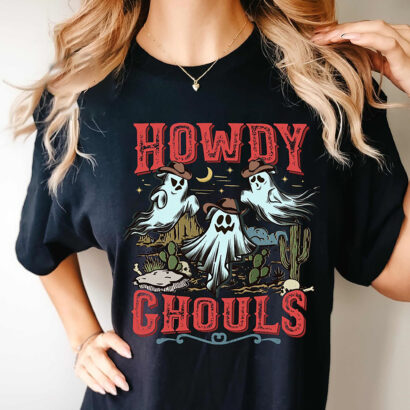 Howdy Ghouls Tshirt, Ghost Shirt, Halloween Shirt