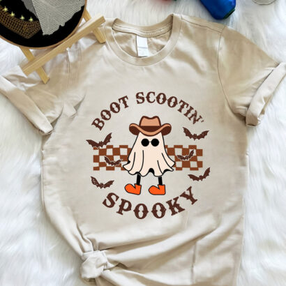 Boot Scootin Spooky T-Shirt, Cowboy Ghost Sweatshirt