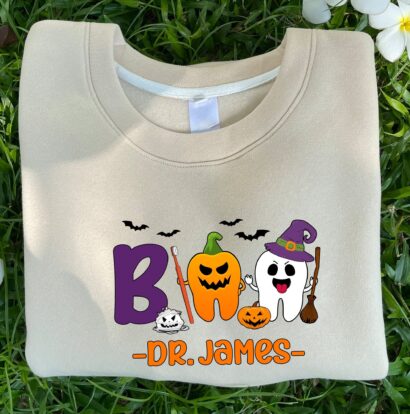 Personalized Dental Squad Shirt Sweatshirt, Halloween Tooth Gift Shirt