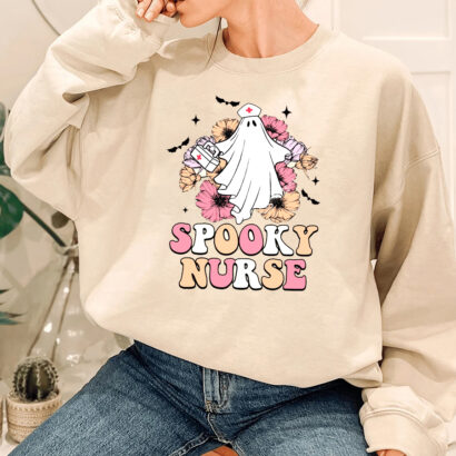 Spooky Nurse Shirt Sweatshirt, Halloween Nurse Shirt