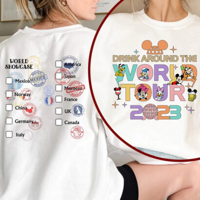 Drink Around The World Epcot Shirt, Epcot World Tour 2023 Shirt