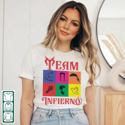 Team Infierno tshirt, Trend Casa De Los Famosos Wendy Poncho Gift For Him Spanish TShirt, Soft Tee Sublimated T-Shirt