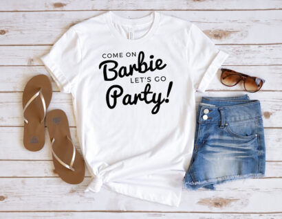 Barbie Party, Come on Barbie Lets Go Party, Barbie Cowgirl, Barbie Tee,