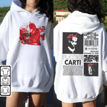 Playboi Carti Rap Shirt, Whole Lotta Red Album 90s Y2K Merch Vintage Hiphop Sweatshirt, Playboi Carti tshirt