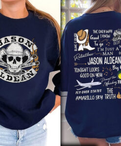 Jason Aldean tshirt, Jason Aldean 2023 Tour Shirt Cowboys Skull Boots and Hat T-Shirt, Jason Aldean Album Tour 2023 Shirt