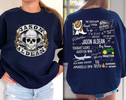 Jason Aldean tshirt, Jason Aldean 2023 Tour Shirt Cowboys Skull Boots and Hat T-Shirt, Jason Aldean Album Tour 2023 Shirt