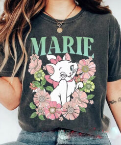 Retro The Aristocats Marie Floral Retro Shirt, Duchess Thomas O'Malley Berlioz Toulouse Shirt