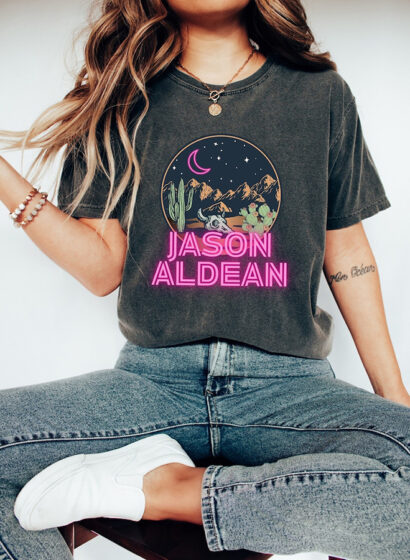 Jason Aldean tshirt, Country Music Jason Aldean Shirt - Neon Moon Shirt- Western Graphic Jason Aldean Tee