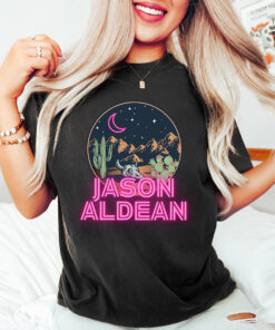 Jason Aldean tshirt, Country Music Jason Aldean Shirt - Neon Moon Shirt- Western Graphic Jason Aldean Tee