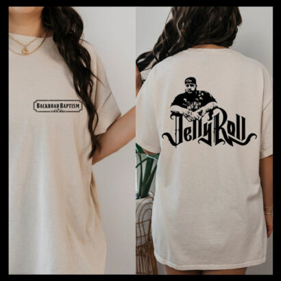 Jelly Roll Shirt - Jelly Roll One Drink Away From The Devil Shirt - Jelly Roll - Backroad Baptism Tour Shirt Back Design - Jelly Roll Merch