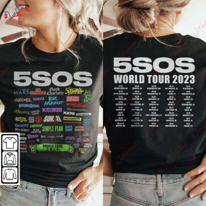 5sos 2023 Tour Shirt, 5 Seconds Of Summer tour shirt