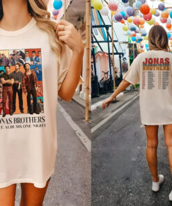 Retro Jonas Brothers 5 albums 1 night 2 Sides Shirt, Nick Joe Kevin Jonas Tour Dates Tshirt, y2k Five Albums One Night Tour Sweatshirt