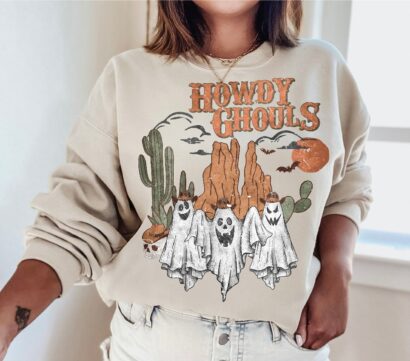 Howdy Ghouls Shirt, Western Halloween Fall Ghosts Shirt