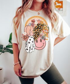 TRENDY Retro Fall Shirt, Leopard Fall Pumpkin Shirt