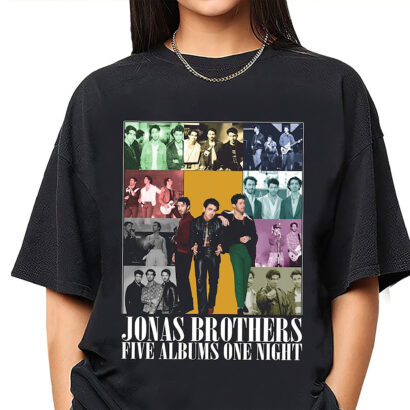 Jonas Brothers Tour 2023 Shirt, Jonas Brother Merch, Joe Jonas Five Albums One Night Tour Tee