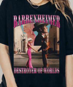 Barbenheimer Destroyer Of World Essential T-Shirt, Vintage Barbenheimer 90's Shirt, Barbenheimer Tee