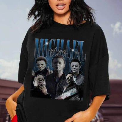 Michael Myers Vintage Graphic TShirt, Halloween Movie Homage TV Shirt, Michael Myers Shirt