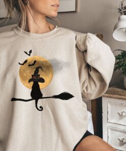 Vintage Halloween Full Moon Bats Crewneck