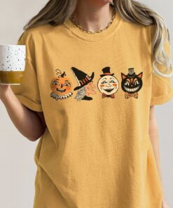 Comfort Colors Retro Halloween Shirt, Vintage Halloween Doodles Tshirt