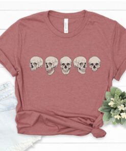 Halloween Creepy Skulls T-shirt, Skeleton Shirt