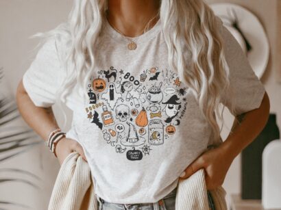 Halloween Doodle Shirt, Cute Halloween Tee