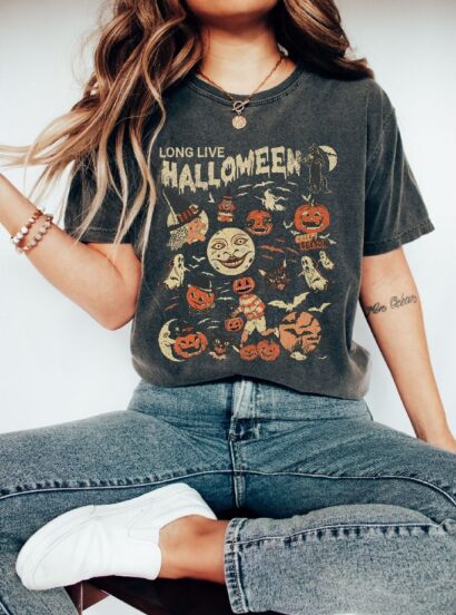 Vintage Halloween Shirt, Spooky Season Pumpkin Shirt