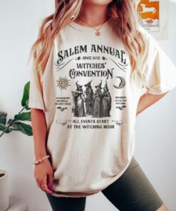 Salem Witch Convention Tshirt, Vintage Halloween Witch Shirt