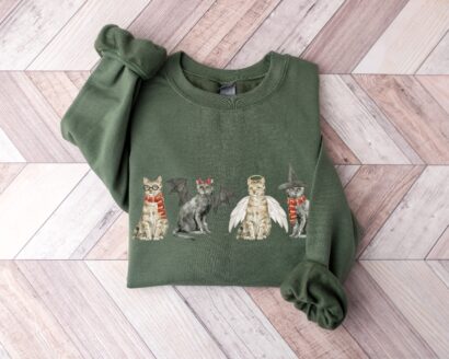 Funny Halloween Cats Sweater