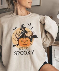 Stay Spooky Halloween Witch Sweater, Spooky Season Shirt