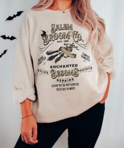 Halloween Sweatshirt, Salem Broom Halloween Sweater