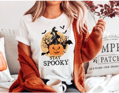 Halloween T-shirt, Stay Spooky Halloween Witch Shirt