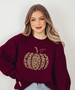 Leopard Pumpkin Sweatshirt, Cheetah Pumpkin Shirt, Thanksgiving Sweater