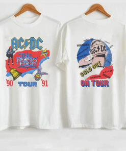 ACDC On Tour 1990 Sold Out T-Shirt, AcDc Rock Band Shirt, The Razors Edge Tour Shirt