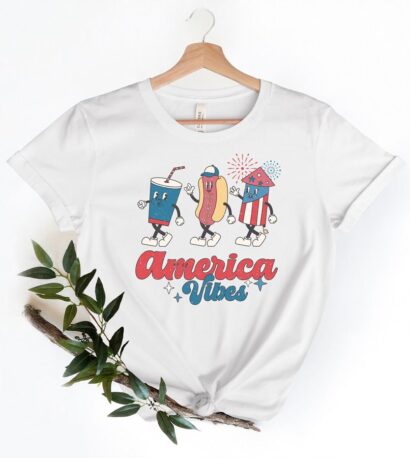 Retro America Vibes Shirt, 4th of July Shirt ,Funny American Freedom, Independence Day Shirt