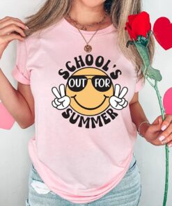 Funny Smiley Schools Out For Summer Shirt, Last Day Of School Tee