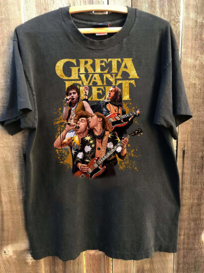 Greta Van Fleet, Greta Van Fleet Shirt, Vintage Dream In Gold Tour 2023 Greta Van Fleet Shirt