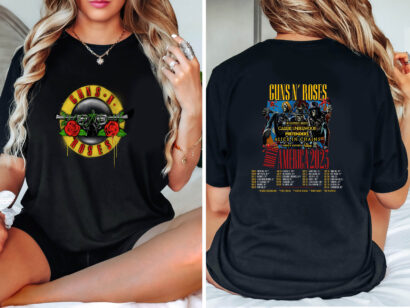 Guns N' Roses 2023 Shirt, North American World Tour T-Shirt, Vintage Shirts 90s, Rose Rock Band T-Shirts