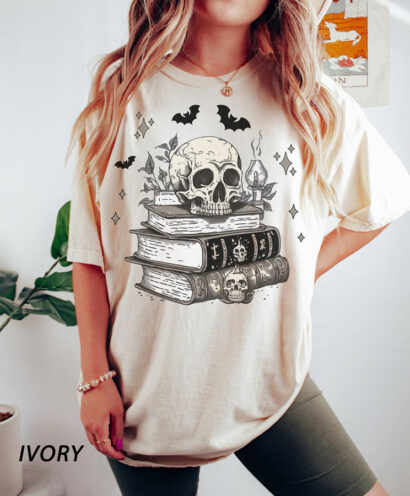 Spooky Spell Books shirt, iprintasty halloween, Book Lover t-shirt, Skull Halloween t-shirt